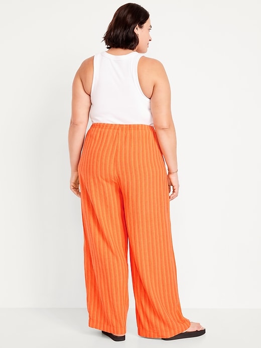 Image number 7 showing, High-Waisted Linen-Blend Super Wide-Leg Pants