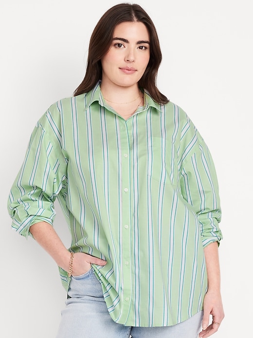 Image number 5 showing, Oversized Button-Down Boyfriend Shirt