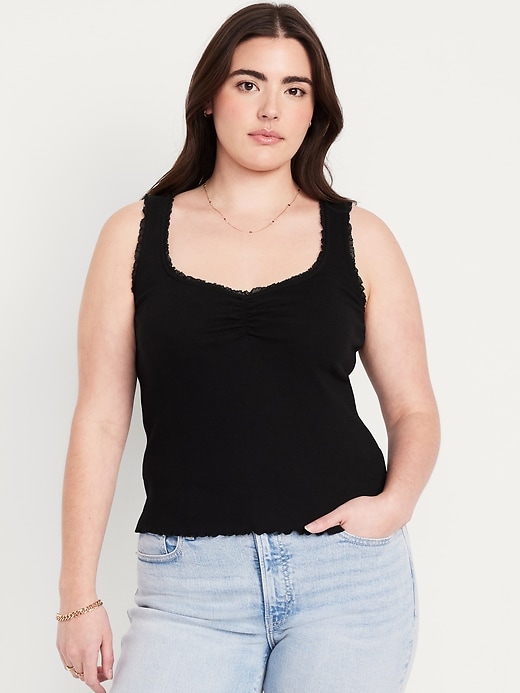 Image number 5 showing, Ribbed Cinched-Front Tank Top