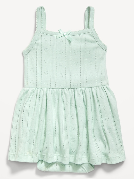 View large product image 1 of 1. Sleeveless Pointelle Bodysuit Dress for Baby