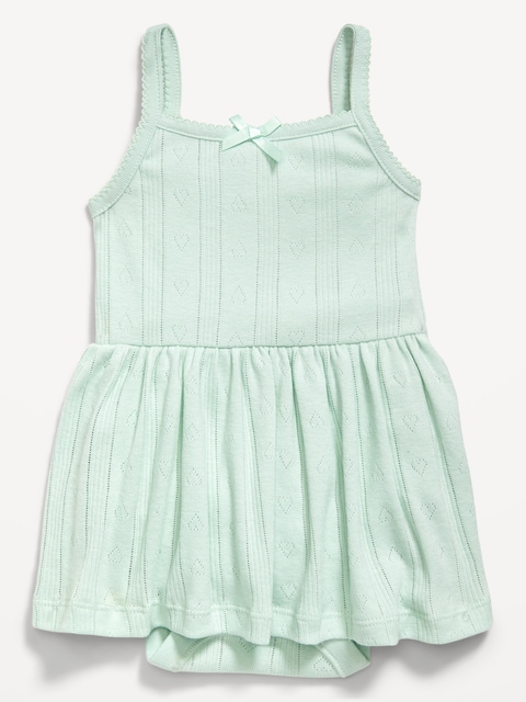 Sleeveless Pointelle Bodysuit Dress for Baby