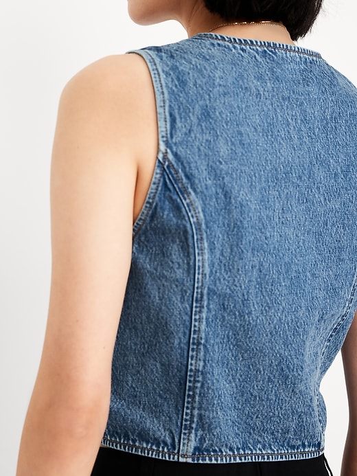 Image number 5 showing, Button-Front Denim Vest