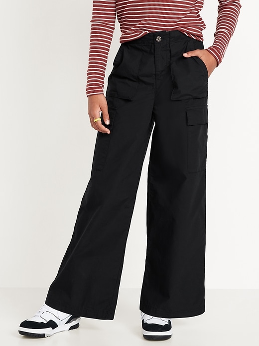 View large product image 1 of 4. Loose Poplin Cargo Pants for Girls