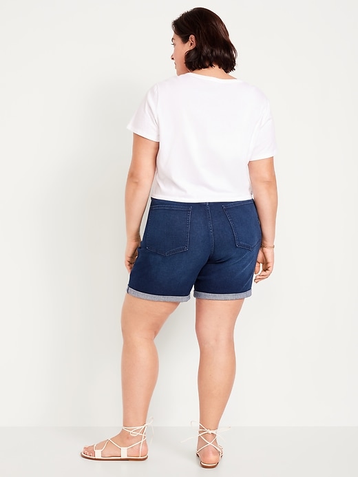 Image number 7 showing, High-Waisted Wow Jean Shorts -- 7-inch inseam