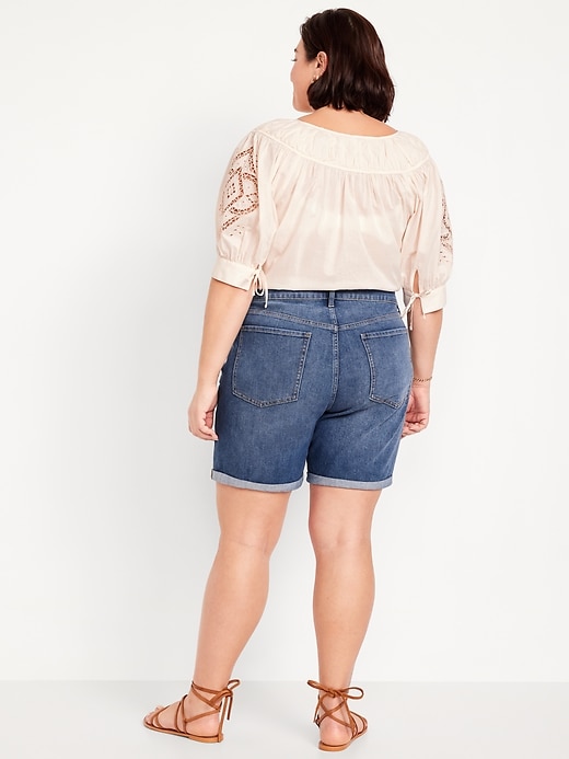 Image number 7 showing, High-Waisted Wow Jean Shorts -- 7-inch inseam