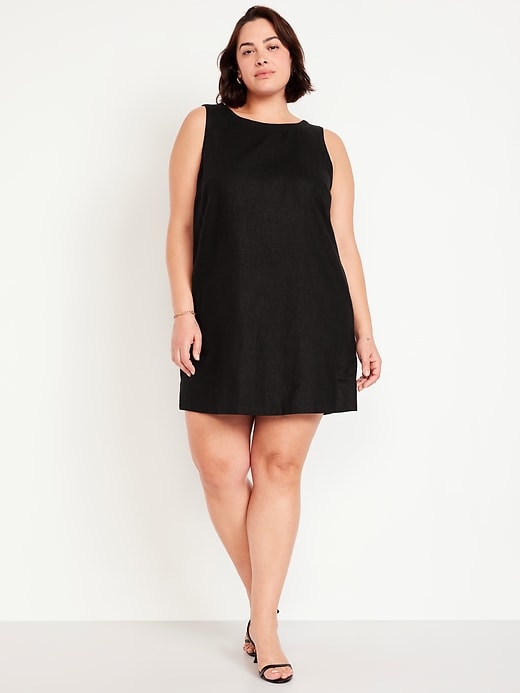 Image number 6 showing, Sleeveless Linen-Blend Mini Shift Dress