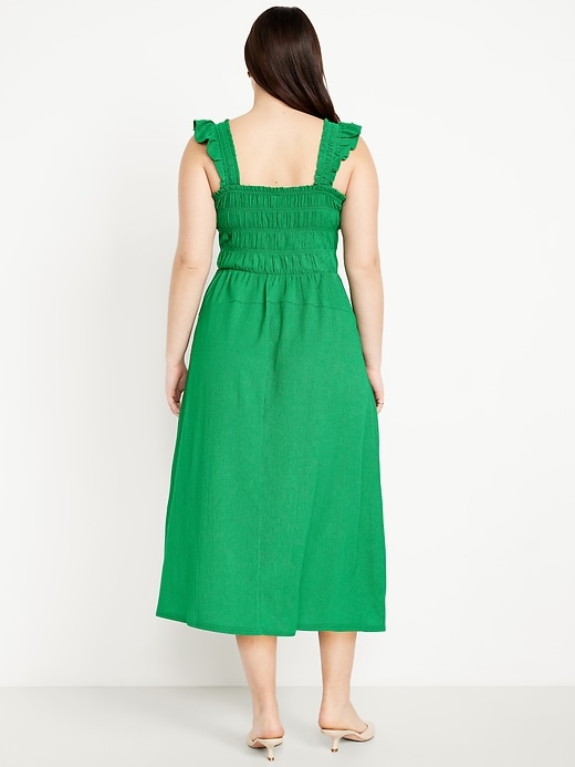 Image number 5 showing, Fit & Flare Lightweight Smocked Midi Dress