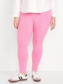 View large product image 7 of 8. High-Waisted Jersey Ankle Leggings