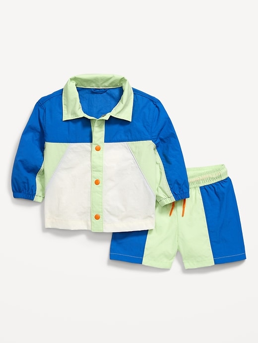 View large product image 1 of 2. Color-Block Jacket and Shorts Set for Baby