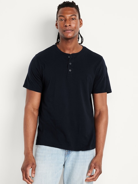 T-shirt henley - Bleu
