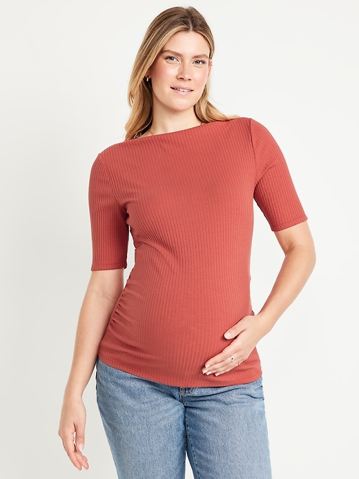 Image number 1 showing, Maternity Slit-Neck Top