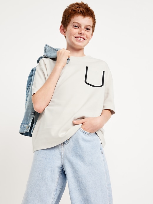 View large product image 1 of 5. Dynamic Fleece Oversized Pocket T-Shirt for Boys