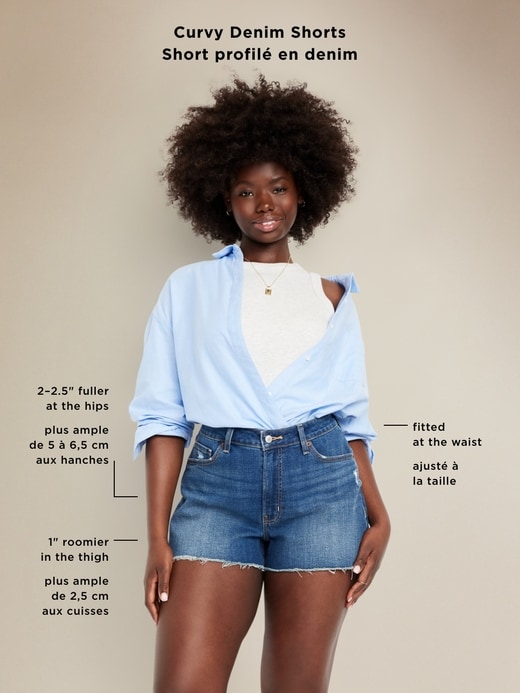 Image number 7 showing, Curvy High-Waisted OG Jean Cut-Off Shorts -- 5-inch inseam