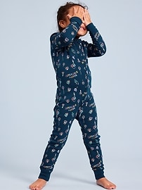 Image number 1 showing, Birthday Snug-Fit 2-Way-Zip Pajama One-Piece for Toddler & Baby