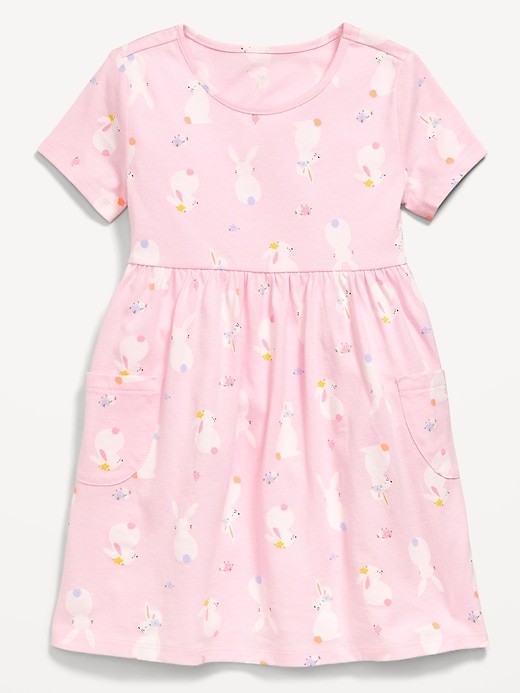 View large product image 1 of 1. Printed Jersey-Knit Short-Sleeve Dress for Toddler Girls