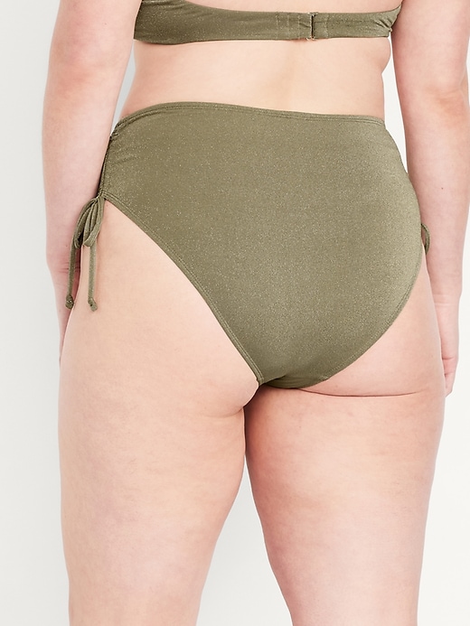 Image number 6 showing, Mid-Rise Side-Tie Shine Bikini Swim Bottoms