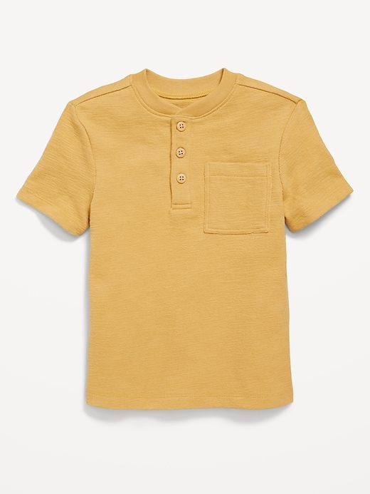 View large product image 1 of 1. Short-Sleeve Henley Pocket T-Shirt for Toddler Boys