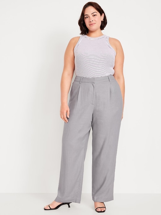 Image number 6 showing, Extra High-Waisted Linen-Blend Wide-Leg Trouser Pants