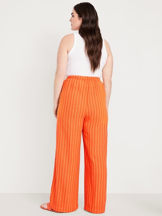 Image number 5 showing, High-Waisted Linen-Blend Super Wide-Leg Pants