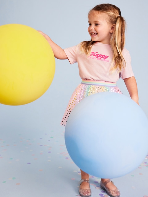 Birthday Graphic T-Shirt for Toddler Girls