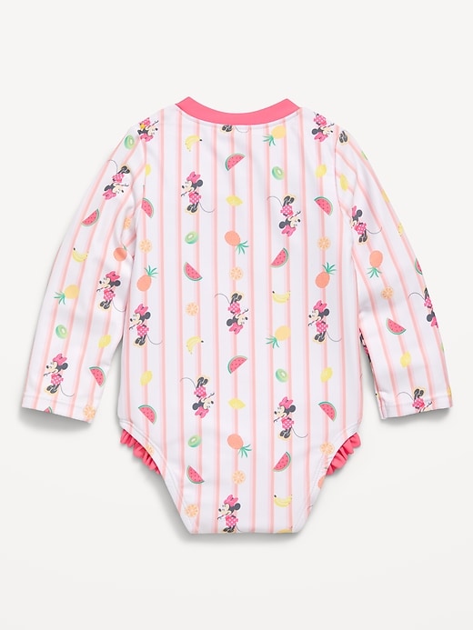 View large product image 2 of 2. Disney© Minnie Mouse Zip-Front Rashguard One-Piece Swimsuit for Baby