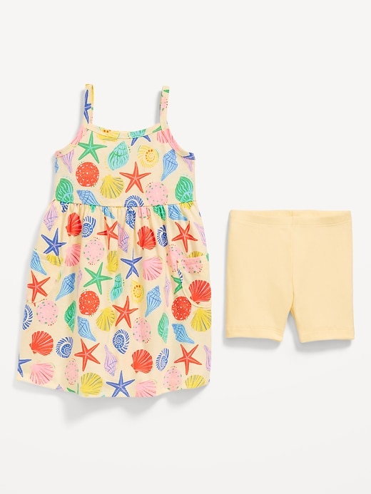 View large product image 2 of 2. Printed Sleeveless Dress and Biker Shorts Set for Toddler Girls