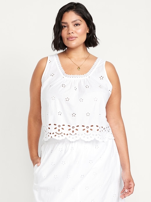 Image number 7 showing, Sleeveless Eyelet Top