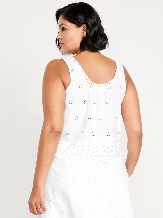 Image number 8 showing, Sleeveless Eyelet Top