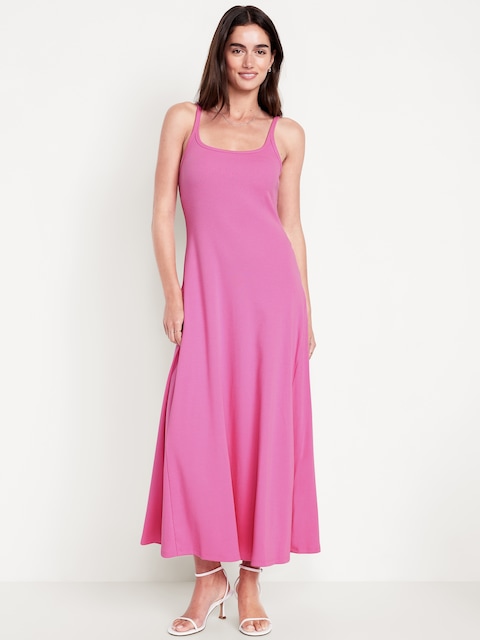 Robe longue côtelée sans manches