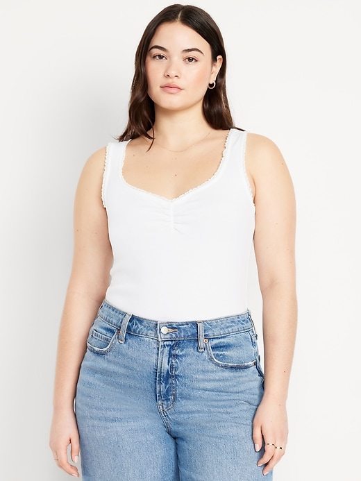 Image number 5 showing, Ribbed Cinched-Front Tank Top