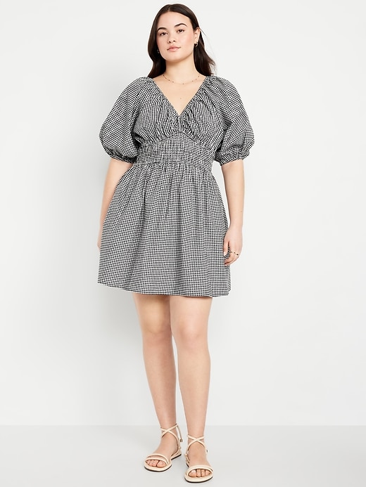 Image number 4 showing, Waist-Defined Mini Gingham Dress