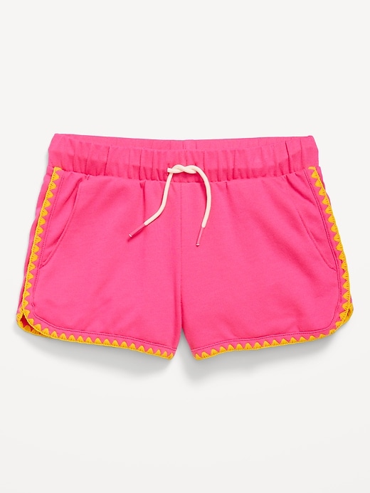 L'image numéro 4 présente Short de cheer à ourlet arrondi fendu en jersey bouclette pour fille