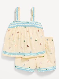 Image number 1 showing, Printed Double-Weave Cami Top and Shorts Set for Toddler Girls