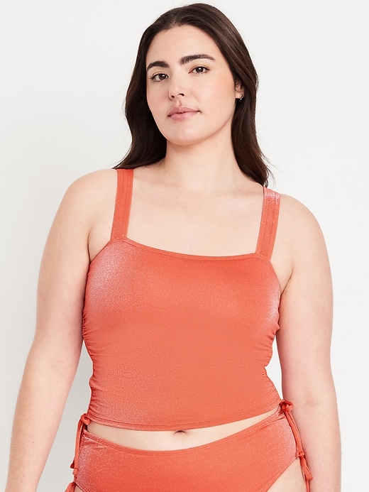 Image number 5 showing, Ruched Longline Swim Top