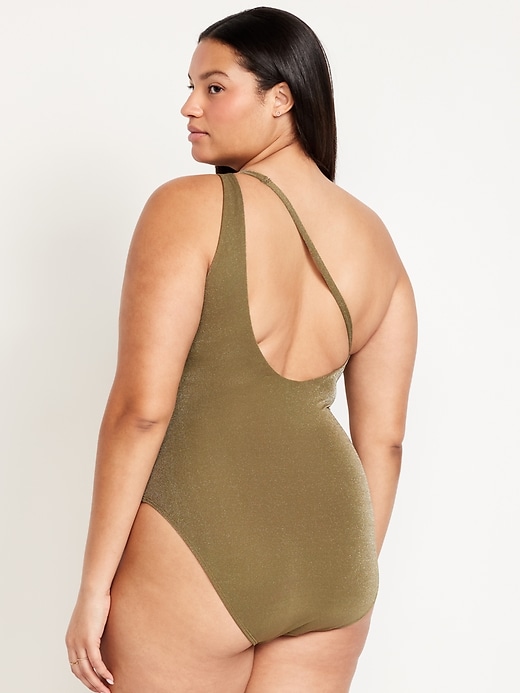 Image number 8 showing, One-Shoulder Shine Swimsuit