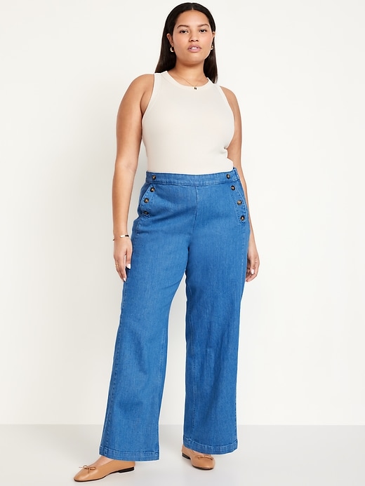 Image number 6 showing, Extra High-Waisted Mariner Wide-Leg Jeans