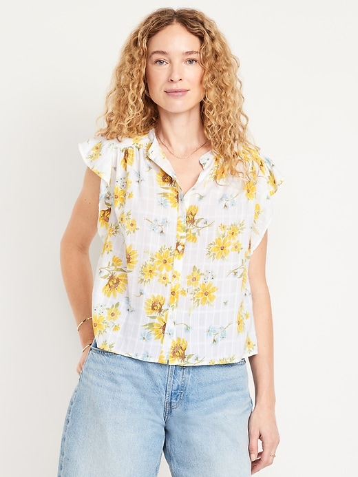 Image number 1 showing, Button-Down Floral Shirt