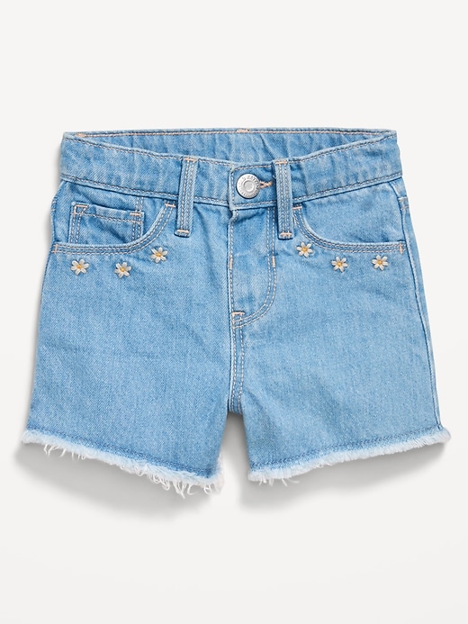 View large product image 1 of 1. Frayed-Hem Jean Shorts for Toddler Girls