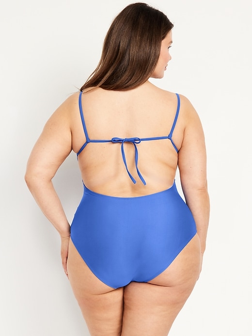 Image number 8 showing, Matte Cutout Back One-Piece Swimsuit