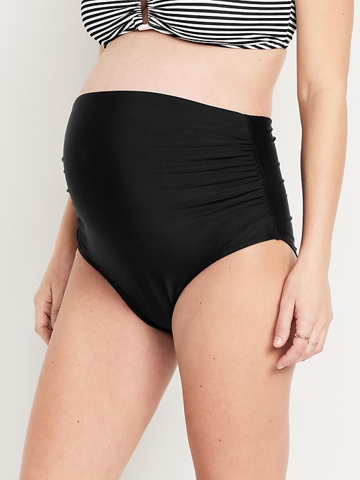 Image number 1 showing, Maternity High-Waisted Swim Bottoms