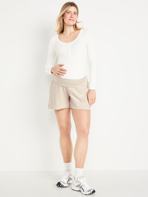 Maternity Rollover-Waist SoComfy Shorts -- 5-inch inseam