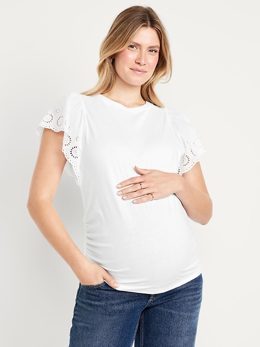 Image number 1 showing, Maternity EveryWear Flutter Sleeve Top