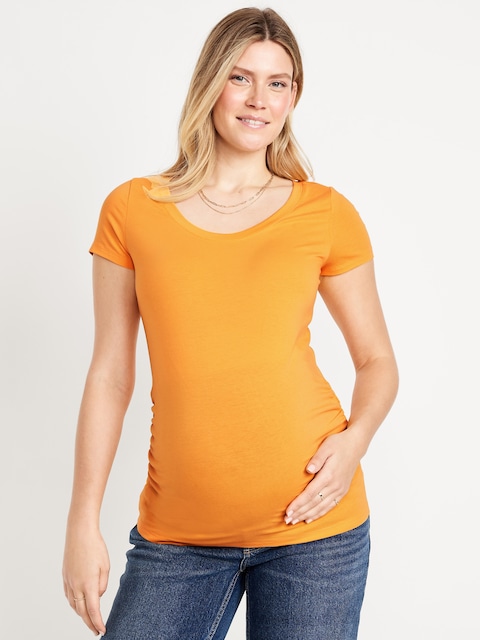 Maternity Scoop-Neck T-Shirt - Yellow