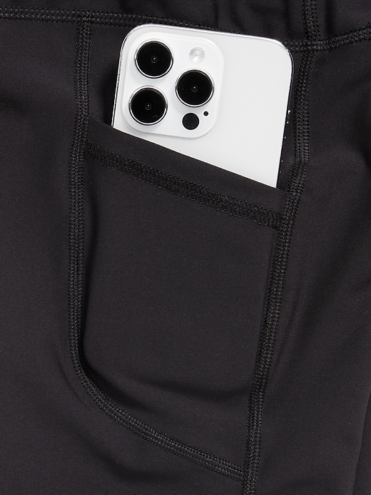Image number 6 showing, High-Waisted PowerSoft 7/8-Length Side-Pocket Leggings for Girls