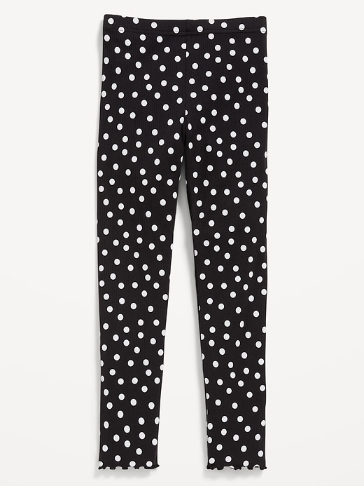 View large product image 1 of 1. High-Waisted Lettuce Edge Rib-Knit Leggings for Girls
