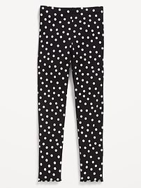 Image number 1 showing, High-Waisted Lettuce Edge Rib-Knit Leggings for Girls