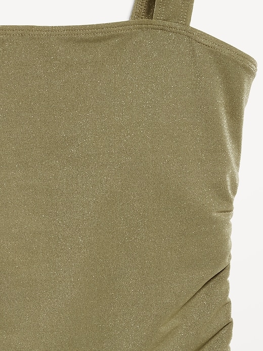 Image number 9 showing, Ruched Longline Shine Swim Top