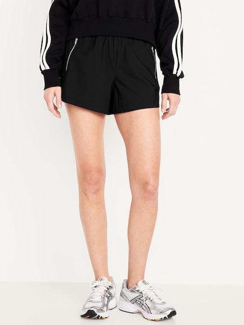 Short Tech élégant à taille haute, entrejambe de 10 cm