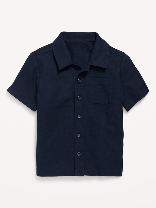 View large product image 1 of 2. Linen-Blend Pocket Shirt for Toddler Boys