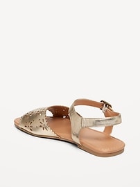 View large product image 4 of 4. Faux-Leather Perforated Sandals for Girls